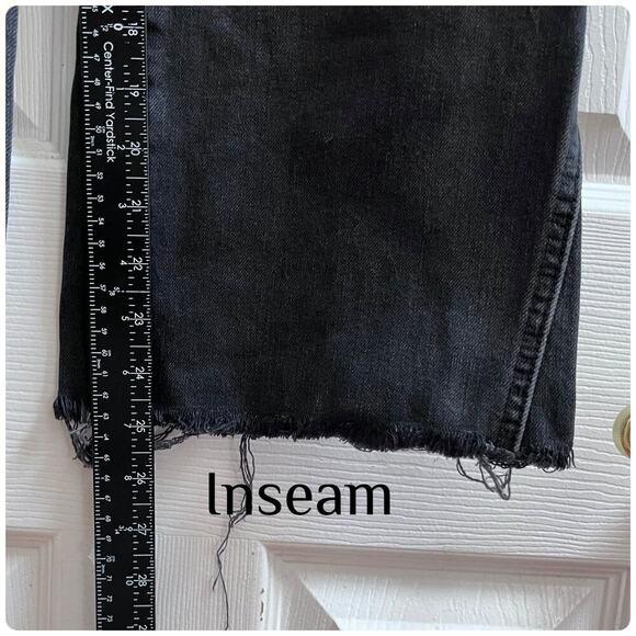 Free People Rita Size 31R Black Wash Raw Hem Flare Crop Jean 25 Inch Inseam - Picture 10 of 12